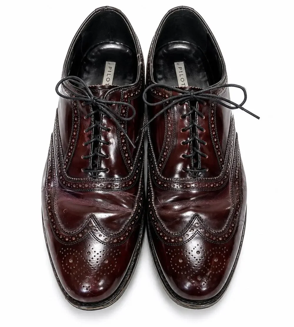 Florsheim Men's 13 Burgundy Leather Wingtip Brogue Oxford Lace Up Dress Shoes